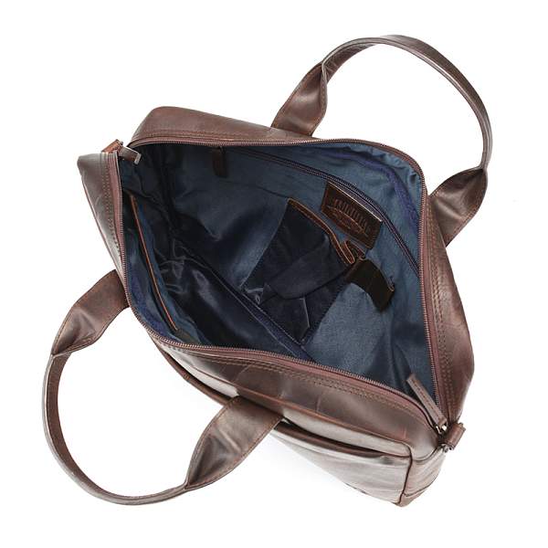 Сумка KLONDIKE DIGGER «Mavis», натуральная кожа в темно-коричневом цвете, 32 x 40 x 8 см KD1051-03 KLONDIKE 1896, Артикул: KD1051-03 фото №1