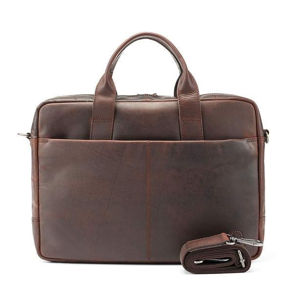 Сумка KLONDIKE DIGGER «Mavis», натуральная кожа в темно-коричневом цвете, 32 x 40 x 8 см KD1051-03 KLONDIKE 1896, Артикул: KD1051-03 фото №1