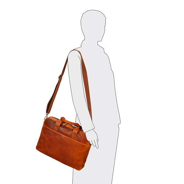 Сумка KLONDIKE DIGGER «Mavis», натуральная кожа цвета коньяк, 32 x 40 x 8 см KD1051-04 KLONDIKE 1896, Артикул: KD1051-04 фото №1