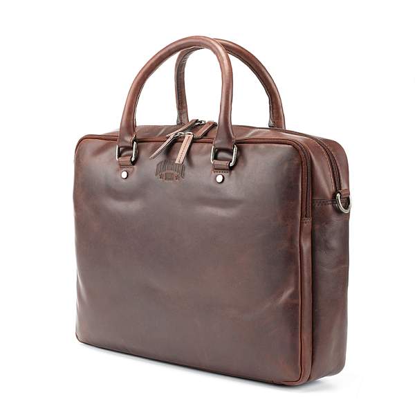 Сумка KLONDIKE DIGGER «Earl», натуральная кожа в темно-коричневом цвете, 29 x 38 x 9 см KD1052-03 KLONDIKE 1896, Артикул: KD1052-03 фото №1