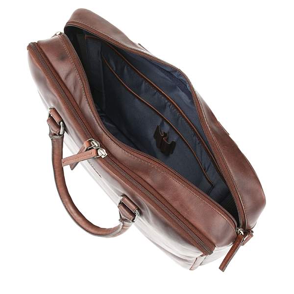 Сумка KLONDIKE DIGGER «Earl», натуральная кожа в темно-коричневом цвете, 29 x 38 x 9 см KD1052-03 KLONDIKE 1896, Артикул: KD1052-03 фото №1