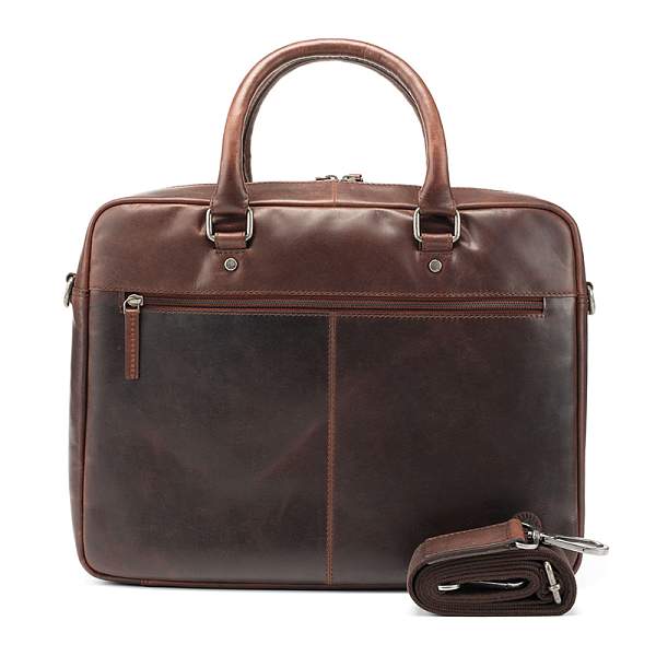 Сумка KLONDIKE DIGGER «Earl», натуральная кожа в темно-коричневом цвете, 29 x 38 x 9 см KD1052-03 KLONDIKE 1896, Артикул: KD1052-03 фото №1