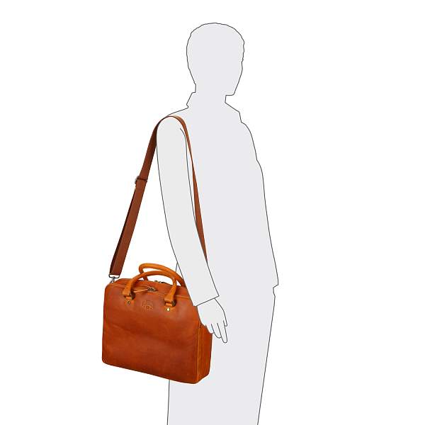 Сумка KLONDIKE DIGGER «Earl», натуральная кожа цвета коньяк, 29 x 38 x 9 см KD1052-04 KLONDIKE 1896, Артикул: KD1052-04 фото №1