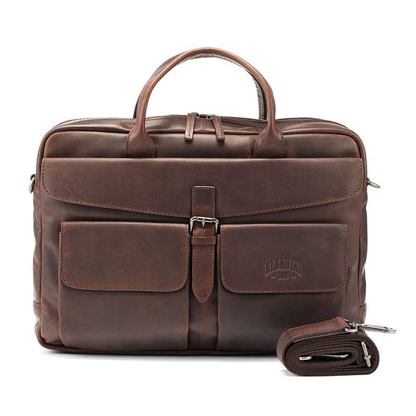 Сумка KLONDIKE DIGGER «Carl», натуральная кожа в темно-коричневом цвете, 42 x 30 x 9 см KD1053-03 KLONDIKE 1896, Артикул: KD1053-03 фото №1