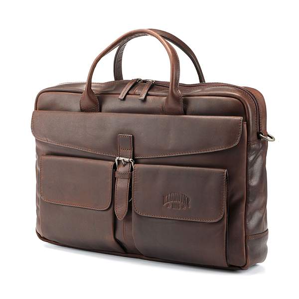 Сумка KLONDIKE DIGGER «Carl», натуральная кожа в темно-коричневом цвете, 42 x 30 x 9 см KD1053-03 KLONDIKE 1896, Артикул: KD1053-03 фото №1