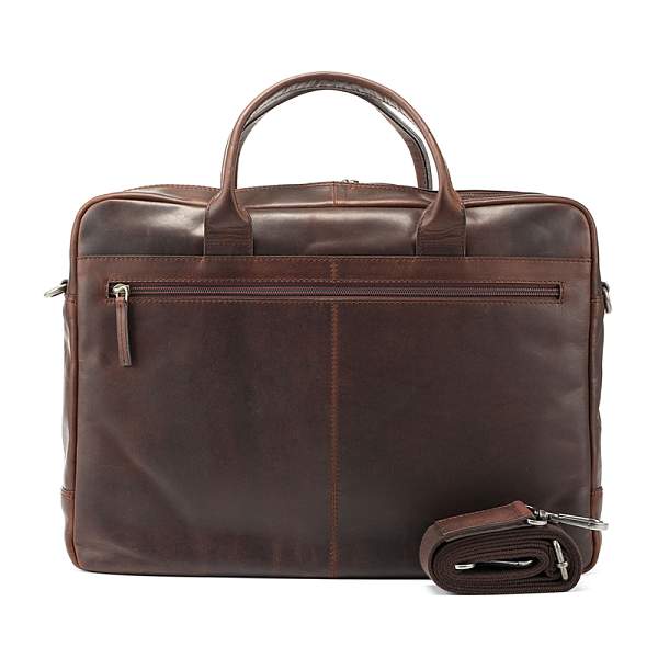 Сумка KLONDIKE DIGGER «Carl», натуральная кожа в темно-коричневом цвете, 42 x 30 x 9 см KD1053-03 KLONDIKE 1896, Артикул: KD1053-03 фото №1