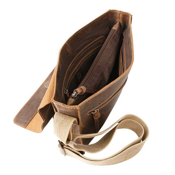 Сумка KLONDIKE Native, натуральная кожа в коричневом цвете, 30 х 7 х 25 см KD1126-03 KLONDIKE 1896, Артикул: KD1126-03 фото №1