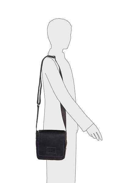 Сумка-планшет KLONDIKE Native, натуральная кожа в черном цвете, 23 х 7 х 24 см KD1127-01 KLONDIKE 1896, Артикул: KD1127-01 фото №1