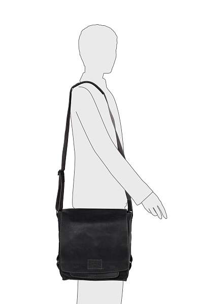 Сумка KLONDIKE Native, натуральная кожа в черном цвете, 35 х 13 х 36 см KD1129-01 KLONDIKE 1896, Артикул: KD1129-01 фото №1