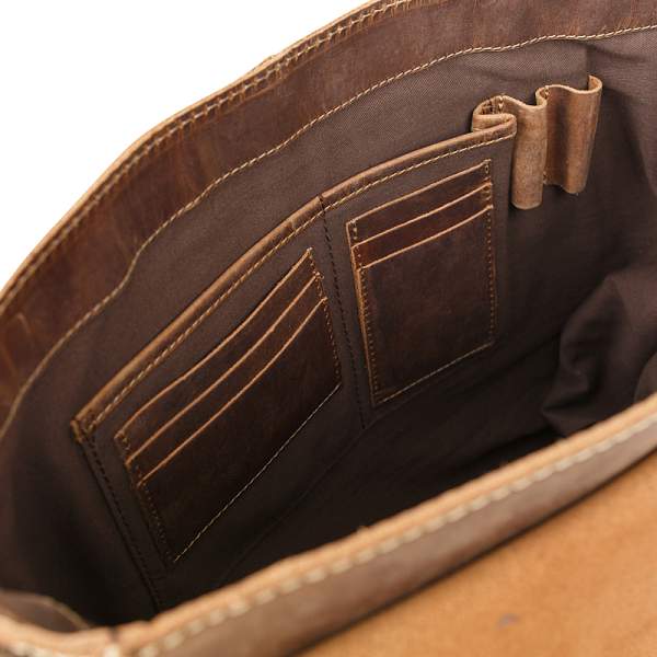 Сумка KLONDIKE Native, натуральная кожа в коричневом цвете, 35 х 13 х 36 см KD1129-03 KLONDIKE 1896, Артикул: KD1129-03 фото №1