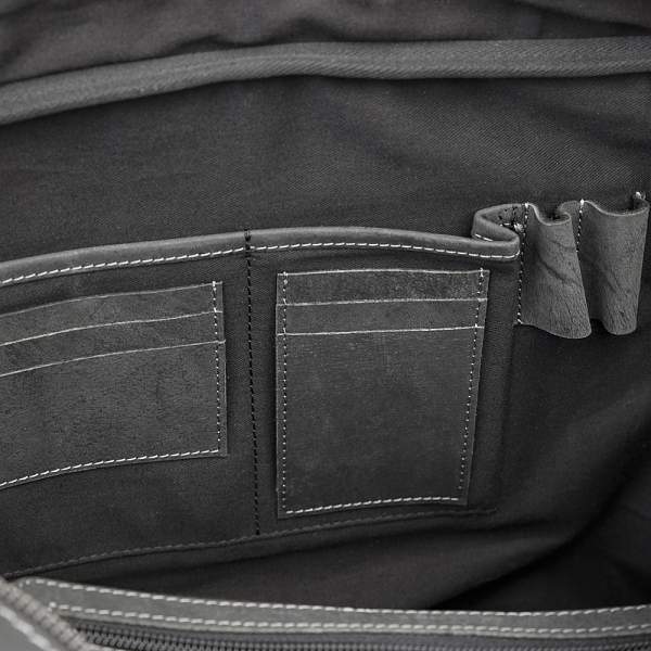 Сумка KLONDIKE Native, натуральная кожа в черном цвете, 44 х 10 х 33 см KD1130-01 KLONDIKE 1896, Артикул: KD1130-01 фото №1