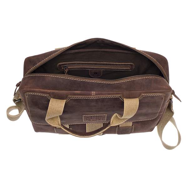 Сумка KLONDIKE Native, натуральная кожа в коричневом цвете, 44 х 10 х 33 см KD1130-03 KLONDIKE 1896, Артикул: KD1130-03 фото №1