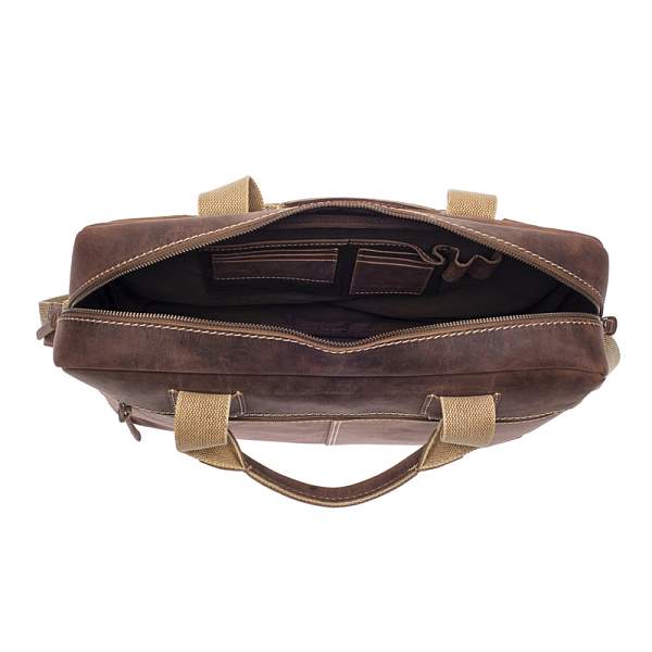 Сумка KLONDIKE Native, натуральная кожа в коричневом цвете, 44 х 10 х 33 см KD1130-03 KLONDIKE 1896, Артикул: KD1130-03 фото №1