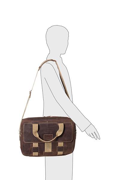 Сумка KLONDIKE Native, натуральная кожа в коричневом цвете, 44 х 10 х 33 см KD1130-03 KLONDIKE 1896, Артикул: KD1130-03 фото №1