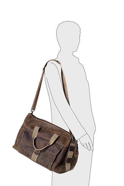 Сумка дорожная KLONDIKE Native, натуральная кожа в коричневом цвете, 52 х 25 х 35 см KD1133-03 KLONDIKE 1896, Артикул: KD1133-03 фото №1