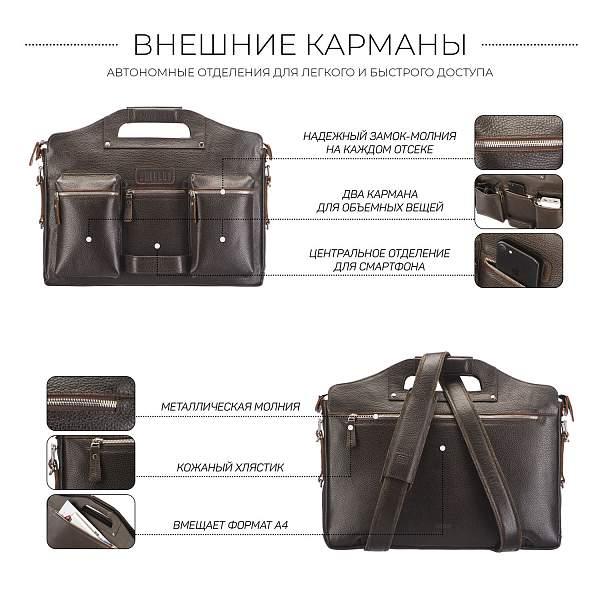 Универсальный портфель BRIALDI Telford (Телфорд) relief brown BR28426XB Коричневый Brialdi, Артикул: BR28426XB фото №1