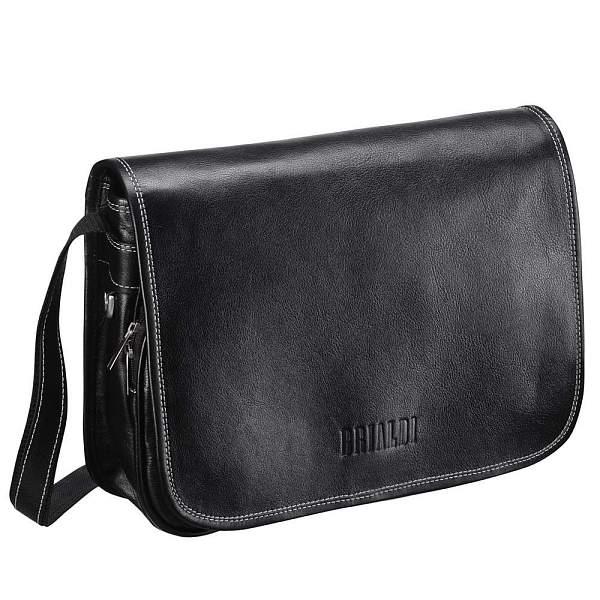 Кожаная сумка через плечо BRIALDI Cambridge (Кембридж) black BR00143EA Черный Brialdi, Артикул: BR00143EA фото №1