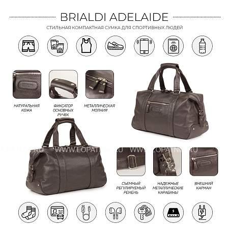 спортивная сумка малого формата brialdi adelaide (аделаида) relief brown br11872km коричневый Brialdi