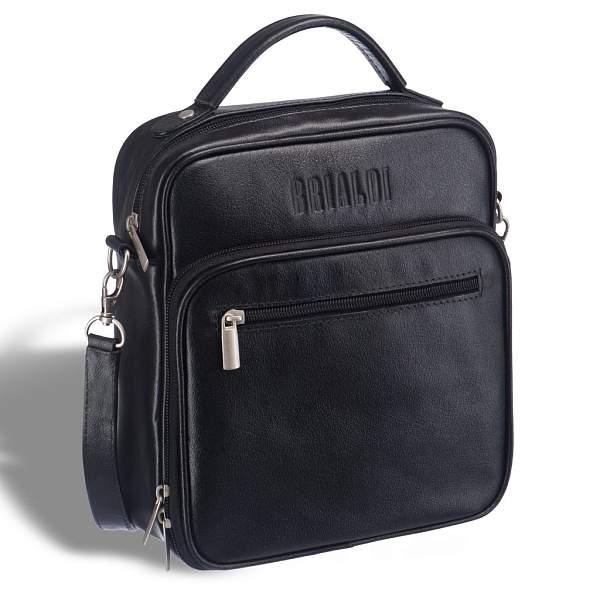 Кожаная сумка через плечо BRIALDI Aledo (Аледо) black BR12935OO Черный Brialdi, Артикул: BR12935OO фото №1