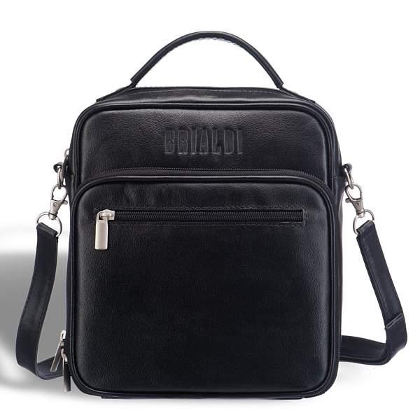 Кожаная сумка через плечо BRIALDI Aledo (Аледо) black BR12935OO Черный Brialdi, Артикул: BR12935OO фото №1