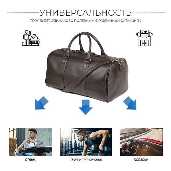 Дорожно-спортивная сумка BRIALDI Troy (Троя) relief brown BR30927GT Коричневый Brialdi, Артикул: BR30927GT фото №1