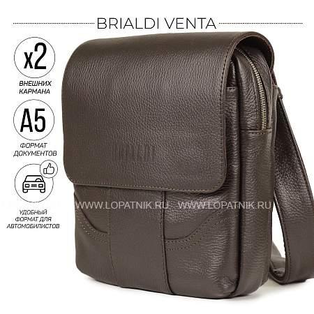 кожаная сумка через плечо brialdi venta (вента) relief brown br31495ix коричневый Brialdi