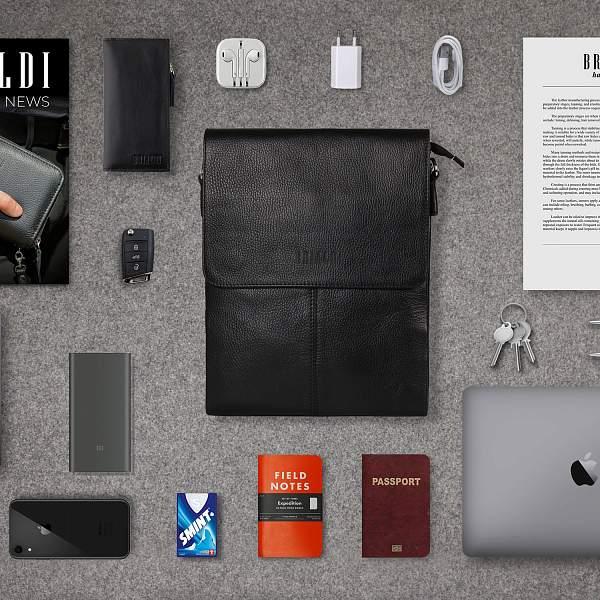 Вертикальная сумка через плечо BRIALDI Delphi (Делфи) relief black BR34388VN Черный Brialdi, Артикул: BR34388VN фото №1