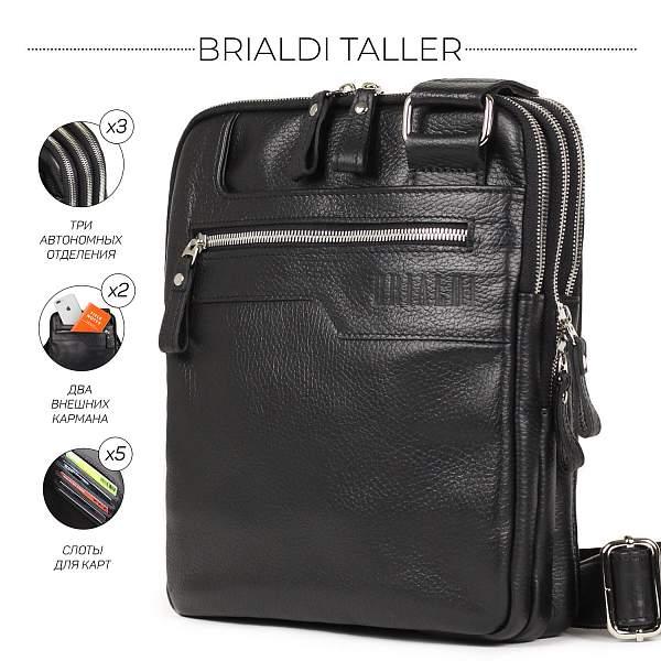 Вертикальная сумка через плечо BRIALDI Taller (Таллер) relief black BR34410TO Черный Brialdi, Артикул: BR34410TO фото №1