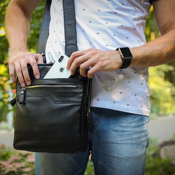 Вертикальная сумка через плечо BRIALDI Taller (Таллер) relief black BR34410TO Черный Brialdi, Артикул: BR34410TO фото №1