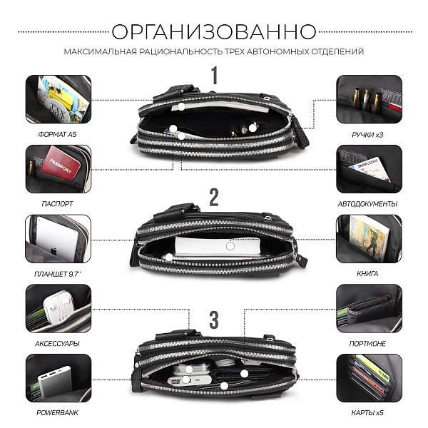 Вертикальная сумка через плечо BRIALDI Taller (Таллер) relief black BR34410TO Черный Brialdi, Артикул: BR34410TO фото №1