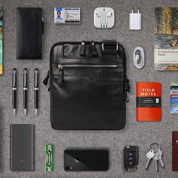 Вертикальная сумка через плечо BRIALDI Taller (Таллер) relief black BR34410TO Черный Brialdi, Артикул: BR34410TO фото №1