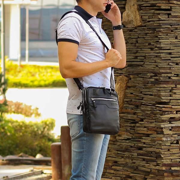 Вертикальная сумка через плечо BRIALDI Taller (Таллер) relief black BR34410TO Черный Brialdi, Артикул: BR34410TO фото №1