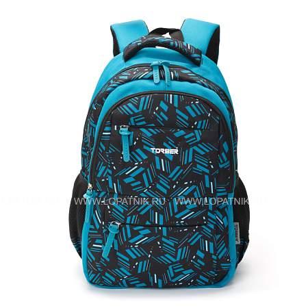 рюкзак torber class x, голубой с орнаментом, полиэстер, 45 x 30 x 18 см t2602-blu Torber