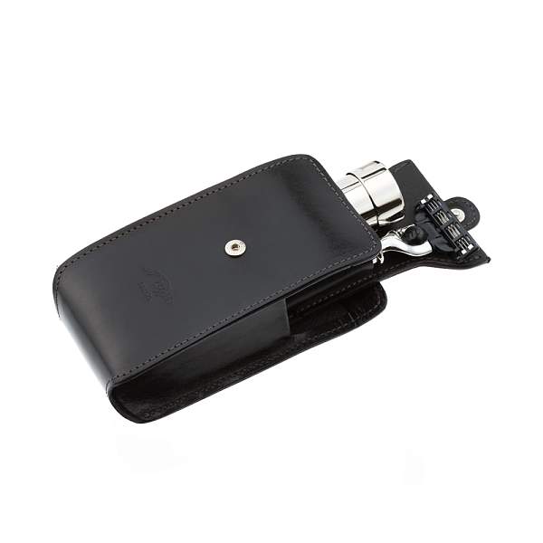 Дорожный бритвенный набор IL Ceppo в черном чехле: бритвенный станок MACH3, помазок SV1203MN IL CEPPO, Артикул: SV1203MN фото №1