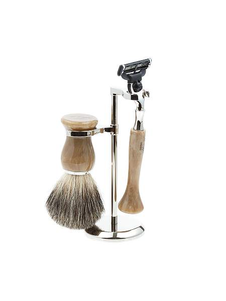 Бритвенный набор IL Ceppo: станок, помазок, подставка, серый перламутровый цвет SET-S103BCMTG IL CEPPO, Артикул: SET-S103BCMTG фото №1