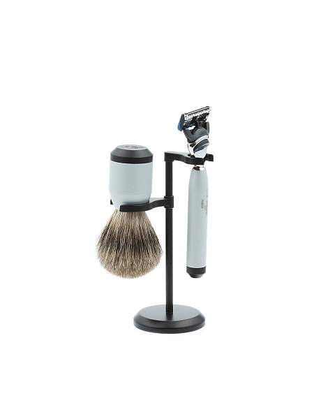 Бритвенный набор IL Ceppo: станок, помазок, подставка, серебристо-черный матовый цвет SET-S111P3FT IL CEPPO, Артикул: SET-S111P3FT фото №1