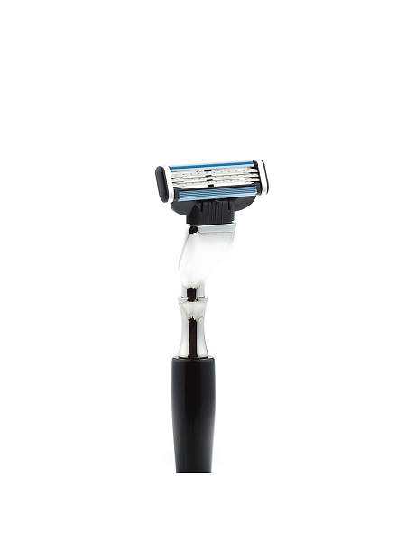 Станок для бритья IL Ceppo, MACH3, каучуковая смола, рукоять - черный глянцевый цвет R-BOB-RNM IL CEPPO, Артикул: R-BOB-RNM фото №1