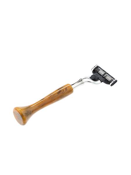 Станок для бритья IL Ceppo, MACH3, каучуковая смола, рукоять - желтый цвет, имитация мрамора R-BOB-RGM IL CEPPO, Артикул: R-BOB-RGM фото №1