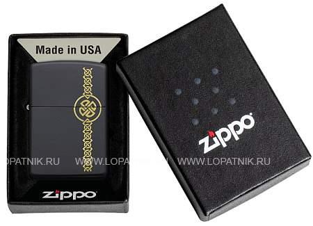 зажигалка zippo celtic design с покрытием black matte, латунь/сталь, чёрная, матовая, 38x13x57 мм 49518 Zippo