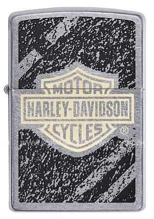 зажигалка zippo harley-davidson® с покрытием street chrome™, латунь/сталь, серебристая, 38x13x57 мм 49656 Zippo