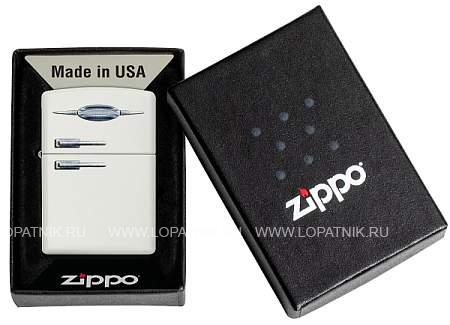 зажигалка zippo retro fridge design с покрытием white matte, латунь/сталь, серебристая, 38x13x57 мм 49636 Zippo