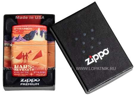 зажигалка zippo mars design с покрытием 540 matte, латунь/сталь, красная, матовая, 38x13x57 мм 49634 Zippo
