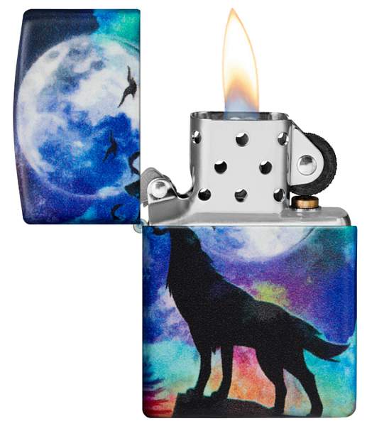 Зажигалка ZIPPO Wolf Design с покрытием 540 Matte, латунь/сталь, разноцветная, матовая, 38x13x57 мм 49683 Zippo, Артикул: 49683 фото №1