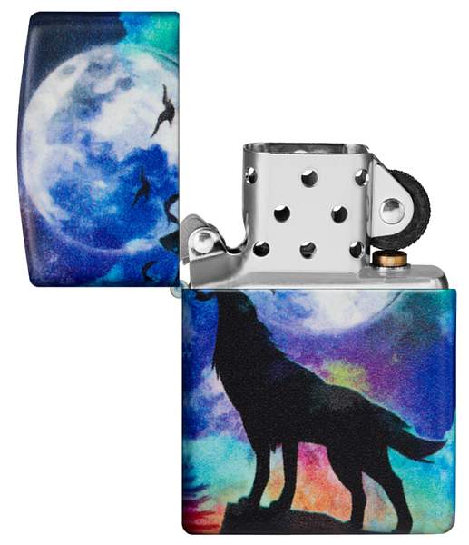 Зажигалка ZIPPO Wolf Design с покрытием 540 Matte, латунь/сталь, разноцветная, матовая, 38x13x57 мм 49683 Zippo, Артикул: 49683 фото №1