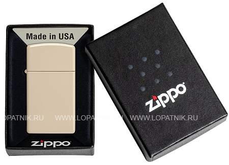 зажигалка zippo slim® с покрытием flat sand, латунь/сталь, бежевая, матовая, 29x10x60 мм 49528 Zippo
