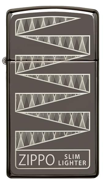 Зажигалка 65th Anniversary Zippo Slim® с покрытием Black Ice®, латунь/сталь, чёрная, 29x10x60 мм 49709 Zippo, Артикул: 49709 фото №1