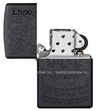 зажигалка zippo tone on tone design с покрытием black matte, латунь/сталь, чёрная, 38x13x57 мм 29989 Zippo