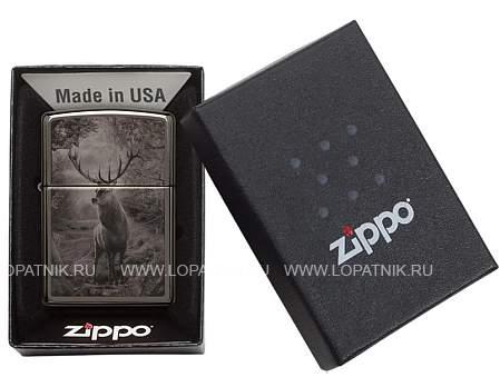 зажигалка zippo classic с покрытием black ice®, латунь/сталь, чёрная, глянцевая, 38x13x57 мм 49059 Zippo