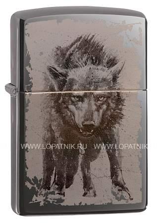зажигалка zippo wolf design с покрытием black ice®, латунь/сталь, чёрная, глянцевая, 38x13x57 мм 49073 Zippo