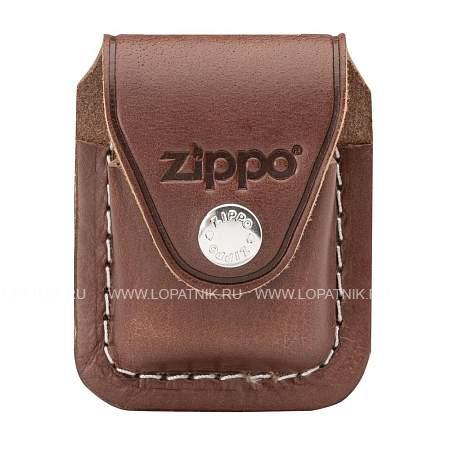 чехол zippo для зажигалки, кожа, с металлическим фиксатором на ремень, коричневый, 57х30x75 мм lpcb Zippo